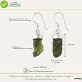 Cercei Argint 925 cu Moldavit Brut – Energie, Echilibru si Transformare