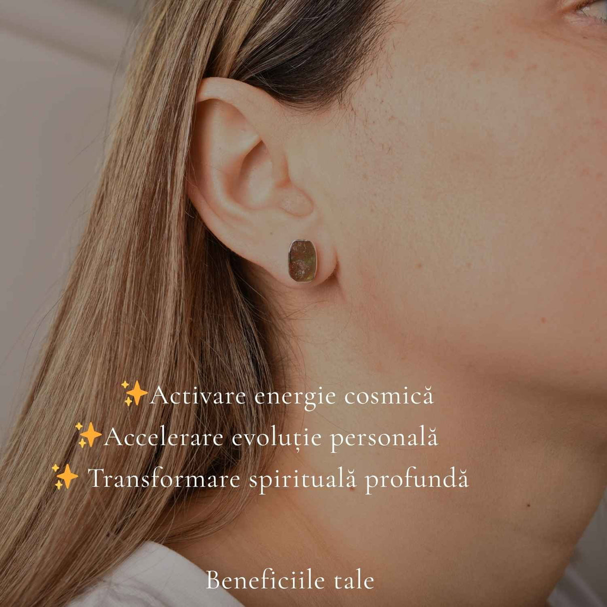 Cercei Argint 925 cu Moldavit Dreptunghiular – Claritate si Transformare