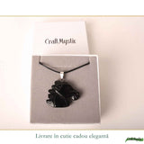 Colier cu Obsidian Natural in Forma de Cal – Protectie, Forta si incredere