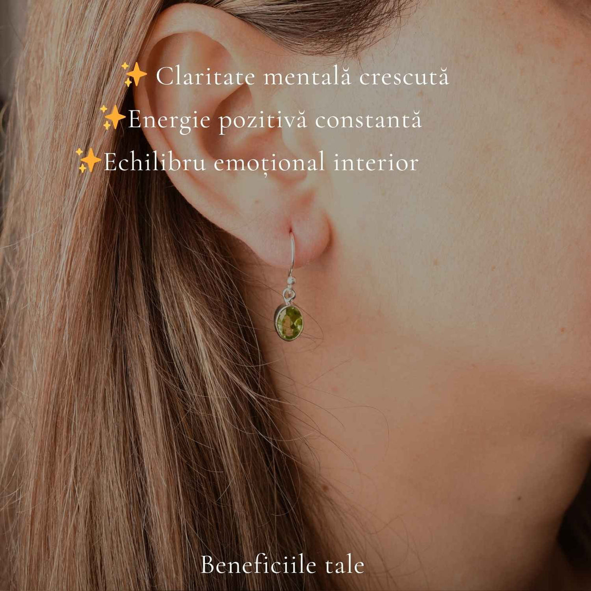 Cercei Argint 925 cu Peridot Oval Fatetat – Prosperitate si Echilibru Interior