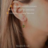 Cercei Argint 925 cu Peridot Oval Fatetat – Prosperitate si Echilibru Interior
