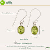 Cercei Argint 925 cu Peridot Oval Fatetat – Prosperitate si Echilibru Interior