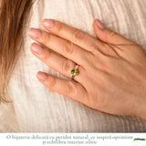 Inel Argint 925 cu Peridot Fatetat Oval – Echilibru si Energie Pozitiva