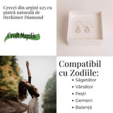 Cercei Argint 925 cu Herkimer Diamond Brut - Claritate si Protectie