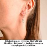 Cercei Argint 925 cu Herkimer Diamond Brut - Claritate si Protectie
