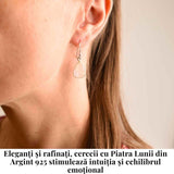 Cercei Argint 925 cu Piatra Lunii Lacrima - Purificare si Intuitie
