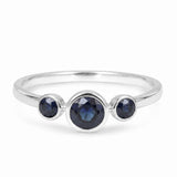 Inel Argint 925 cu Safir Fatetat Rotund – Claritate si Eleganta Feminina