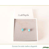Cercei argint 925 cu turcoaz oval – calm si echilibru emotional