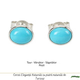 Cercei argint 925 cu turcoaz oval – calm si echilibru emotional