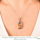 Colier argint 925 cu Turcoaz Arizona lacrima – Protectie si echilibru