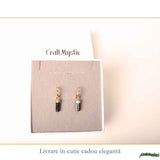 Cercei Argint 925 cu Turmalina Neagra Bruta – Protectie si Stabilitate Naturala