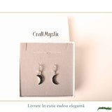 Cercei cu Turmalina Neagra Semiluna din Argint 925 – Protectie si Echilibru