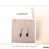 Cercei Argint 925 cu Turmalina Neagra Bruta – Protectie si Echilibru Interior