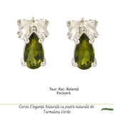 Cercei Argint 925 cu Turmalina Verde Lacrima – Prosperitate si Echilibru Interior