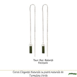 Cercei Argint 925 cu Turmalina Verde Bruta – Prosperitate si Armonie Interioara