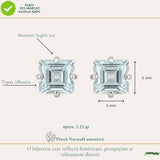 Cercei argint 925 pătrați cu topaz albastru – claritate si echilibru interior