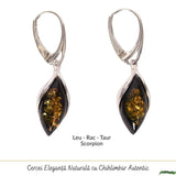 Cercei Argint 925 Oval cu Chihlimbar Verde - Eleganta Naturala si Energie Pozitiva