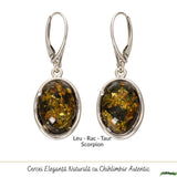 Cercei Argint 925 Ovali cu Chihlimbar Verde - Eleganta Naturala si Energie Pozitiva - Copie