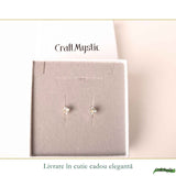 Cercei Argint 925 cu Topaz Alb Fatetat Patrat – Claritate si Eleganta Delicata