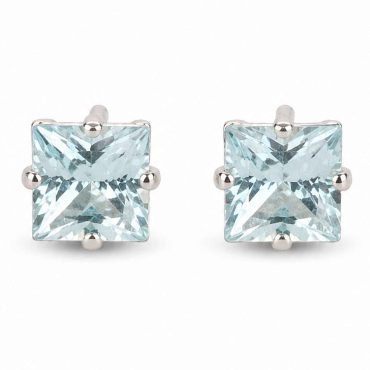 Cercei argint 925 patrati cu topaz albastru – calm si claritate zilnica