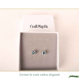 Cercei argint 925 patrati cu topaz albastru – calm si claritate zilnica