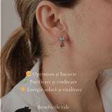 Cercei Argint 925 Pisica cu Chihlimbar - Protectie, Intuitie si Eleganta Delicata