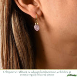 Cercei Argint 925 Placat Aur 18K cu Ametist Brut – Claritate, Calm si Eleganta Naturala