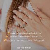Inel Argint 925 Placat cu Aur 18K cu Acvamarin Brut – Calm Interior si Claritate