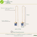 Cercei Argint 925 Placat cu Aur 18K cu Kianit Albastru Brut – Intuitie si Claritate