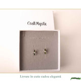 Cercei Argint 925 cu Turmalina Verde Bruta – Prosperitate si Echilibru Emotional