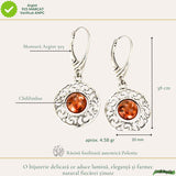 Cercei Argint 925 Rotunzi cu Chihlimbar - Eleganta Naturala si Energie Calda
