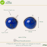 Cercei Argint 925 cu Lapis Lazuli Rotund – Claritate si Eleganta Feminina