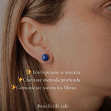 Cercei Argint 925 cu Lapis Lazuli Rotund – Claritate si Eleganta Feminina