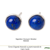 Cercei Argint 925 cu Lapis Lazuli Rotund – Claritate si Eleganta Feminina