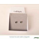 Cercei Argint 925 Stea cu Chihlimbar Verde - Energie, Inspirtie si Eleganta