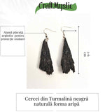 Cercei cu Turmalina Neagra model Aripa - Protectie si Eleganta Naturala