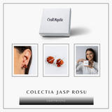 Talisman pentru impamantare si putere interioara - Cercei cu Jasp Rosu