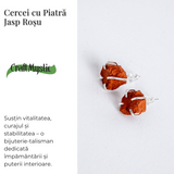 Talisman pentru impamantare si putere interioara - Cercei cu Jasp Rosu