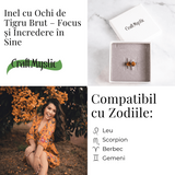 Focus si incredere in sine - Inel argintiu cu ochi de tigru brut
