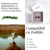 Talisman pentru impamantare si putere interioara - Cercei cu Jasp Rosu