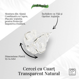Cristalul puritatii - Cercei stud argintii cu cuart transparent natural