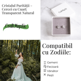 Cristalul puritatii - Cercei stud argintii cu cuart transparent natural