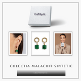 Energie Verde - Cercei cu Malachit Sintetic si Design Minimalist