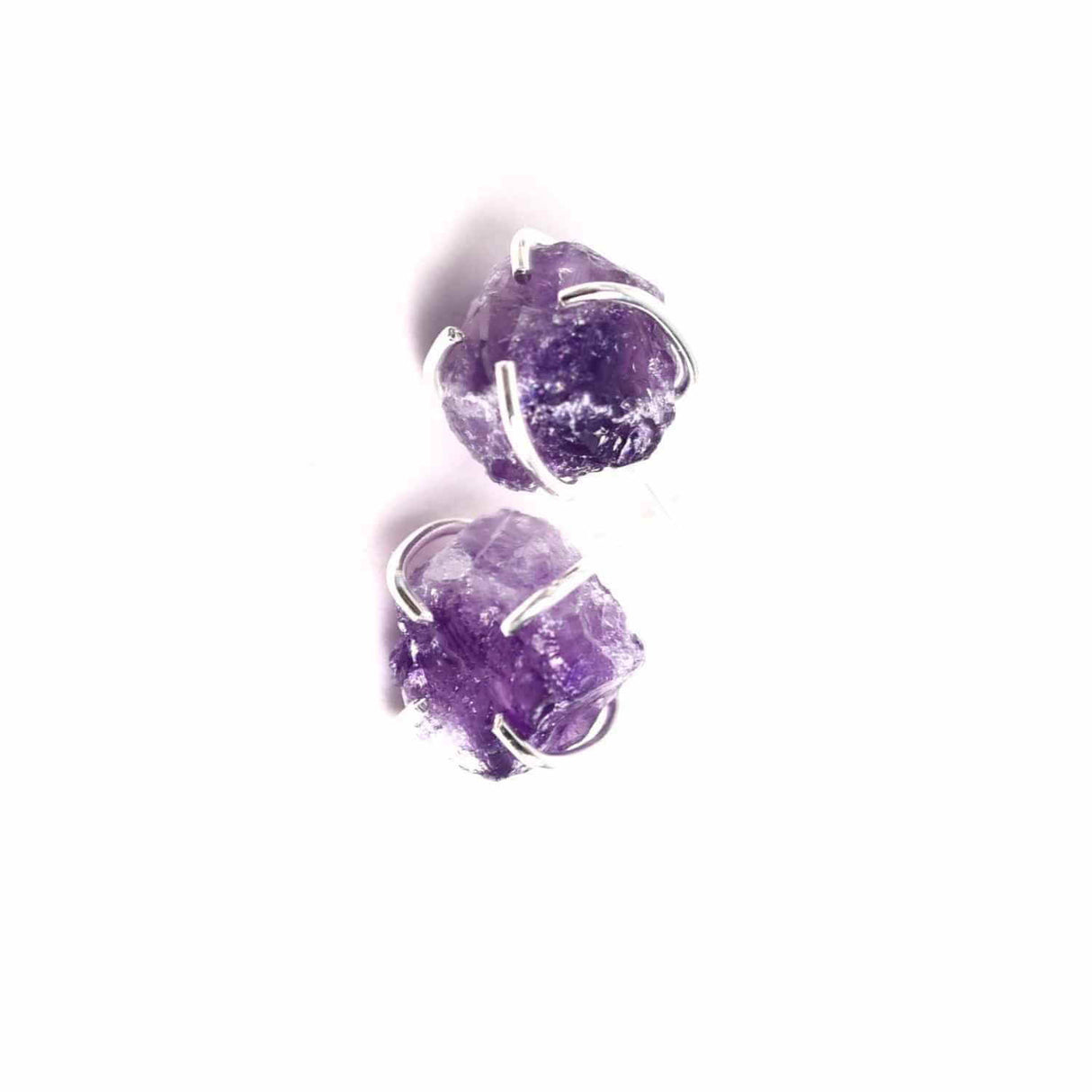 Cercei cu Ametist Brut inchidere pe tija cu opritor - Energie Pozitiva si Echilibru Interior