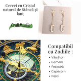 Cercei Aurii cu Lant si Cristal de Stanca, Claritate si Eleganța