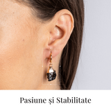 Pasiune si Stabilitate - Cercei cu Granat Brut si Energie de Radacinare