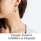 Cercei Aurii cu Perla Sintetica si Piatra de Ruby Zoisit - Eleganta si Echilibru Spiritual