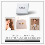 Cercei Argint 925 cu Chihlimbar Forma Floare - Eleganta si Protectie