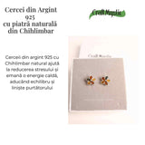 Cercei Argint 925 cu Chihlimbar Forma Floare - Eleganta si Protectie