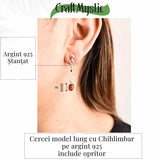 Cercei lungi din argint 925 cu chihlimbar natural - Energie si Rafinament